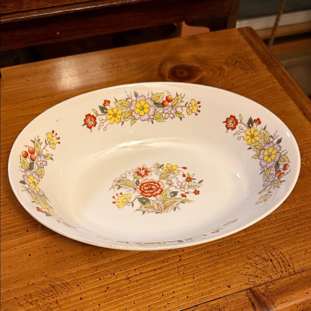 Floral Oval Serving Bowl
